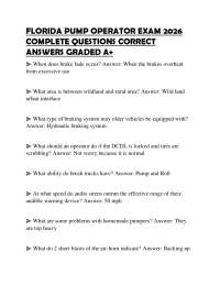 FLORIDA PUMP OPERATOR EXAM 2026 COMPLETE QUESTIONS CORRECT ANSWERS GRADED A+