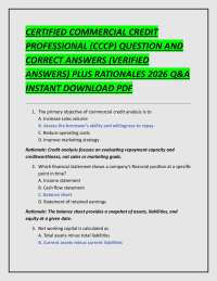 CCCP Exam Questions and Answers 2026: Commercial Credit Analysis