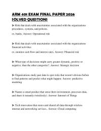 ARM 401 EXAM FINAL PAPER 2026 SOLVED QUESTIONS