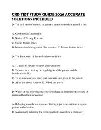 CRIS TEST CERTIFICATION EVALUATION 2026 VERIFIED SOLUTIONS