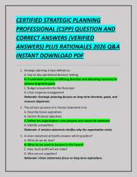 Strategic Planning Professional (CSPP) Exam Q&A 2026