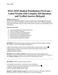 Medical Foundations Exam: Questions and Answers