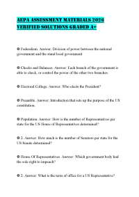 AEPA ASSESSMENT MATERIALS 2026 VERIFIED SOLUTIONS GRADED A+