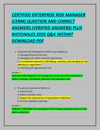 Enterprise Risk Management (ERM) Practice Questions and Answers