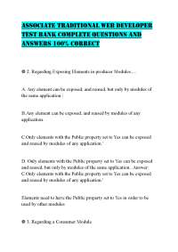 ASSOCIATE TRADITIONAL WEB DEVELOPER TEST BANK COMPLETE QUESTIONS AND ANSWERS 100% CORRECT