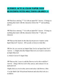 ALTERYX ACTUAL EXAM PAPER 2026 QUESTIONS WITH SOLUTIONS GRADED A+