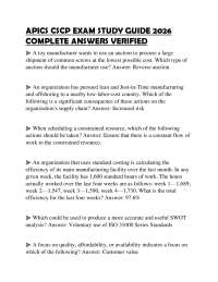 APICS CSCP EXAM STUDY GUIDE 2026 COMPLETE ANSWERS VERIFIED
