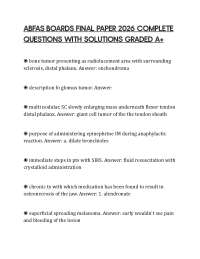ABFAS BOARDS FINAL PAPER 2026 COMPLETE QUESTIONS WITH SOLUTIONS GRADED A+