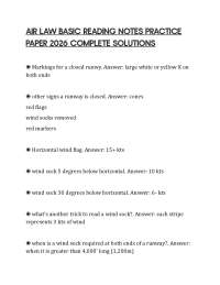 AIR LAW BASIC READING NOTES PRACTICE PAPER 2026 COMPLETE SOLUTIONS