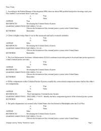 Testbank – Essentials of Criminal Justice 10th Edition – Introduction to Criminal Justice