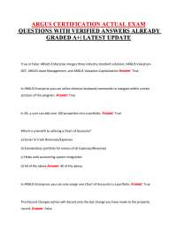 ARGUS CERTIFICATION ACTUAL EXAM QUESTIONS WITH VERIFIED ANSWERS ALREADY GRADED A+| LATEST