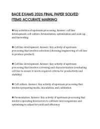 BACE EXAMS 2026 FINAL PAPER SOLVED ITEMS ACCURATE MARKING