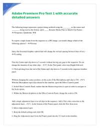 Adobe Premiere Pro Test 1 with accurate detailed answers