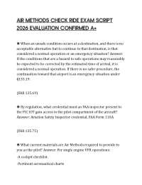 AIR METHODS CHECK RIDE EXAM SCRIPT 2026 EVALUATION CONFIRMED A+