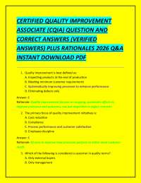 CERTIFIED QUALITY IMPROVEMENT ASSOCIATE (CQIA) QUESTION AND CORRECT ANSWERS