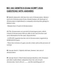 BIO 342 GENETICS EXAM SCRIPT 2026 QUESTIONS WITH ANSWERS