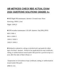 AIR METHODS CHECK RIDE ACTUAL EXAM 2026 QUESTIONS SOLUTIONS GRADED A+