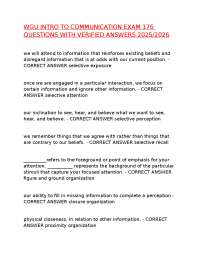 WGU INTRO TO COMMUNICATION EXAM 176 QUESTIONS WITH VERIFIED ANSWERS 2025/2026,100%CORRECT