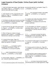Legal Aspects of Real Estate Online Exam