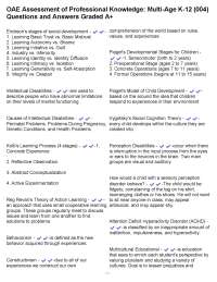 OAE Assessment of Professional Knowledge Multi-Age