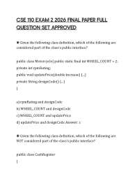 CSE 110 EXAM 2 2026 FINAL PAPER FULL QUESTION SET APPROVED