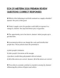 ECN 211 MIDTERM 2026 PREMIUM REVIEW QUESTIONS CORRECT RESPONSES