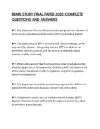 BRAIN STORY FINAL PAPER 2026 COMPLETE QUESTIONS AND ANSWERS