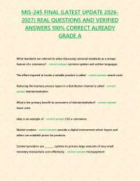 MIS-245 FINAL (LATEST UPDATE 2026-2027) REAL QUESTIONS AND VERIFIED ANSWERS 100% CORRECT A