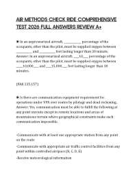 AIR METHODS CHECK RIDE COMPREHENSIVE TEST 2026 FULL ANSWERS REVIEW A+