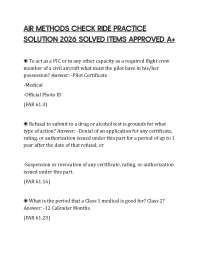 AIR METHODS CHECK RIDE PRACTICE SOLUTION 2026 SOLVED ITEMS APPROVED A+