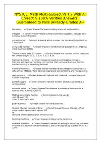 NYSTCE: Math Multi-Subject Part 2 With All Correct & 100% Verified Answers |Guaranteed to