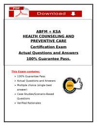 ABFM KSA Health Counseling & Preventive Care (2026) Practice Q&A PDF