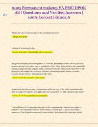 2025 Permanent makeup VA PMU DPOR All | Questions and Verified Answers | 100% Correct |