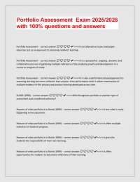 Portfolio Assessment Exam 2025/2026 – 100% Verified Questions and Correct Answers | Latest