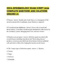HOSA EPIDEMIOLOGY EXAM SCRIPT 2026 COMPLETE QUESTIONS AND SOLUTIONS GRADED A+