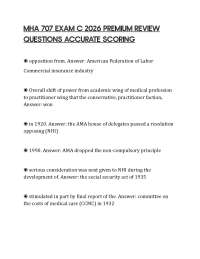 MHA 707 EXAM C 2026 PREMIUM REVIEW QUESTIONS ACCURATE SCORING