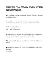 CHEM 1030 FINAL PREMIUM REVIEW SET 2026 TESTED MATERIALS