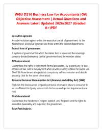 WGU D216 Business Law for Accountants |OA| Objective Assessment | Actual Questions and A