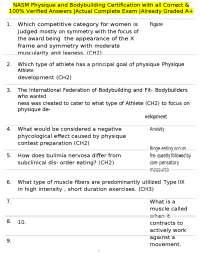 NASM Physique and Bodybuilding Certification with all Correct & 100% Verified Answers |Act