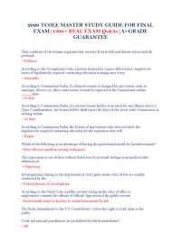 2026 TCOLE MASTER STUDY GUIDE FOR FINAL EXAM|1300+ REAL EXAM Qs&As|A+GRADE GUARANTEE