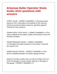 Arkansas Boiler Operator Study Guide (424) questions with answers