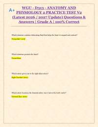 WGU - D313 - ANATOMY AND PHYSIOLOGY 2 PRACTICE TEST V2 (Latest 2026 / 2027 Update)
