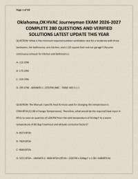 Oklahoma HVAC Journeyman Exam 2026–2027 – Complete 280 Questions with Verified Solutions P