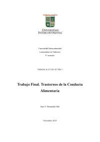 Trastornos de la Conducta Alimentaria. Anorexia y Bulimia.