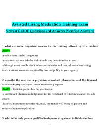 Assisted Living Medication Training Exam (2026) – Newest Verified Q&A Study Guide