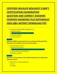 CERTIFIED WILDLIFE BIOLOGIST (CWB) CERTIFICATION EXAMINATION QUESTION
