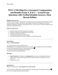 WGU C236 Objective Assessment Compensation and Benefits Exam A, B & C – Actual Exam Questi