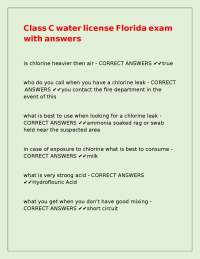 Class C water license Florida exam with answers