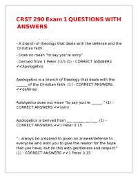 CRST 290 Exam 1 QUESTIONS WITH ANSWERS