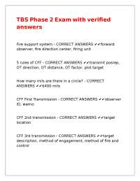 TBS Phase 2 Exam with verified answers.